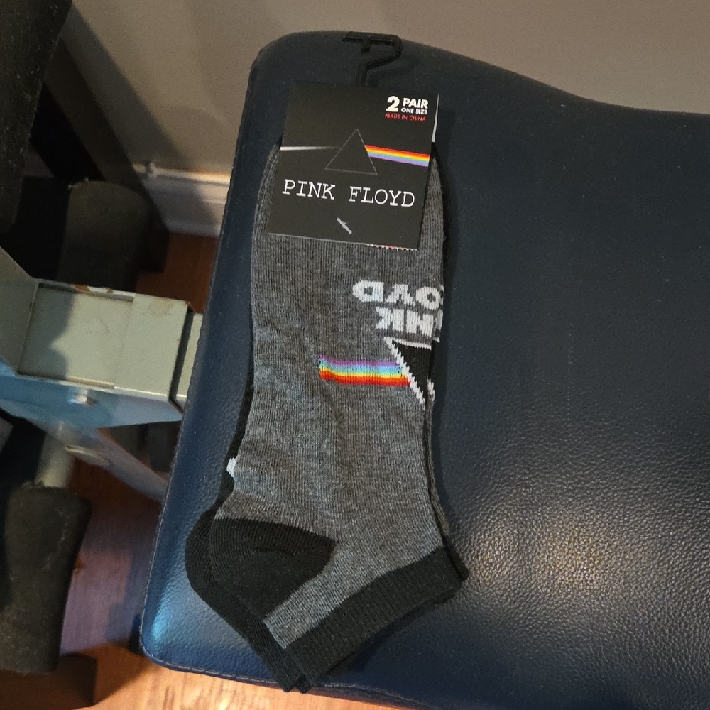 Pink Floyd Gray and Black Casual Socks
